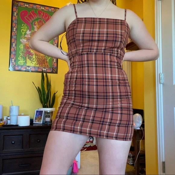 Forever 21 Dresses Burgundy Plaid Mini Dress Forever Poshmark
